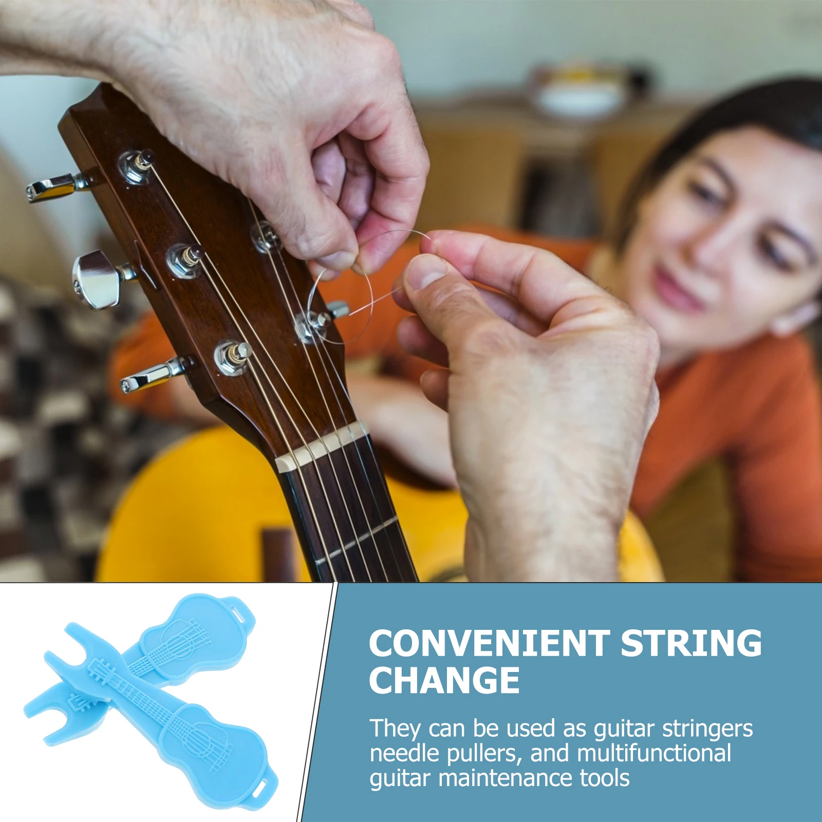 

10 Pcs Guitar Stringer Acoustic Maintenance Accessories Winder Aid Tool Steel Wire