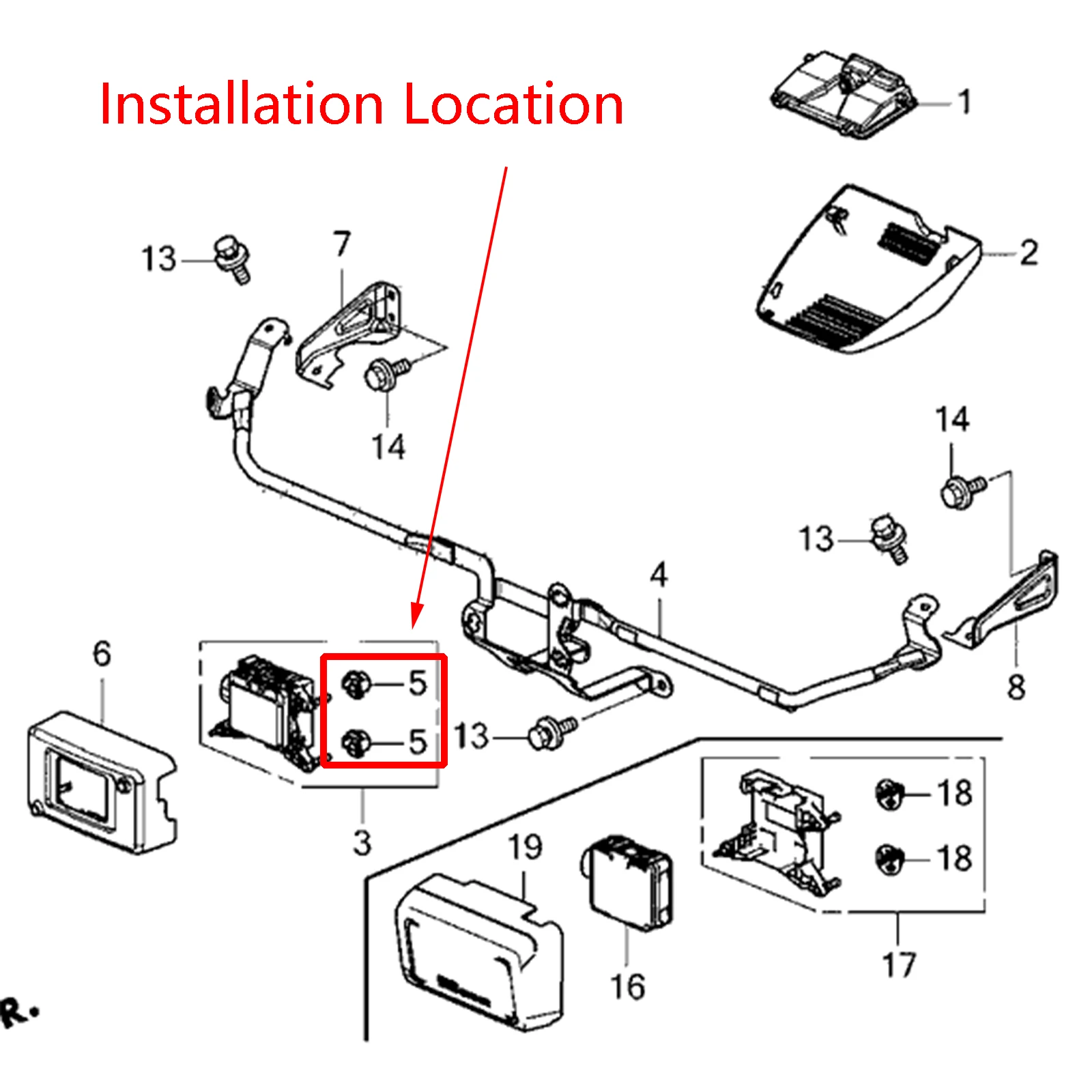 A Set Of 3 Insight Milliwave Radar Alignment Mounting Clip For Honda Civic17-21 Accord 18-20 CR-V18-22 Insight 09-21