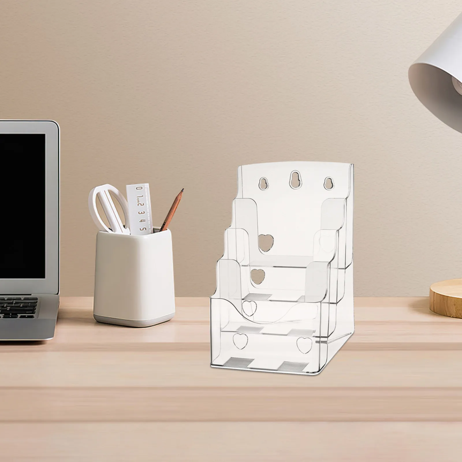 2pcs-acrylic-display-rack-clear-tiered-stand-for-brochures-menus-flyers-pamphlets-greeting-cards-magazine-literature-organizer