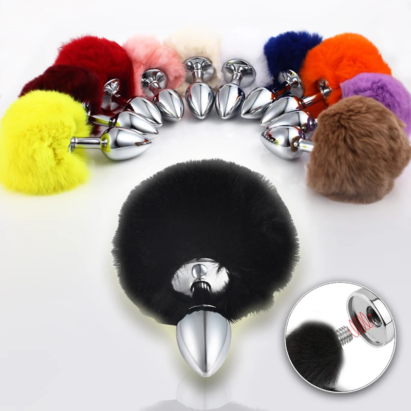 Erotic Products Separable Metal Bunny Tail Fetish Butt Plug Sexules Toys Bdsm Dilator Anus Goods For Adults Gay Role Play Games