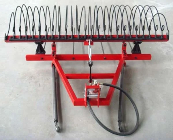 Heavy-Duty 3 Point Mounted Hay Rake | Durable Spring Tooth Grass Rake for Small Tractors