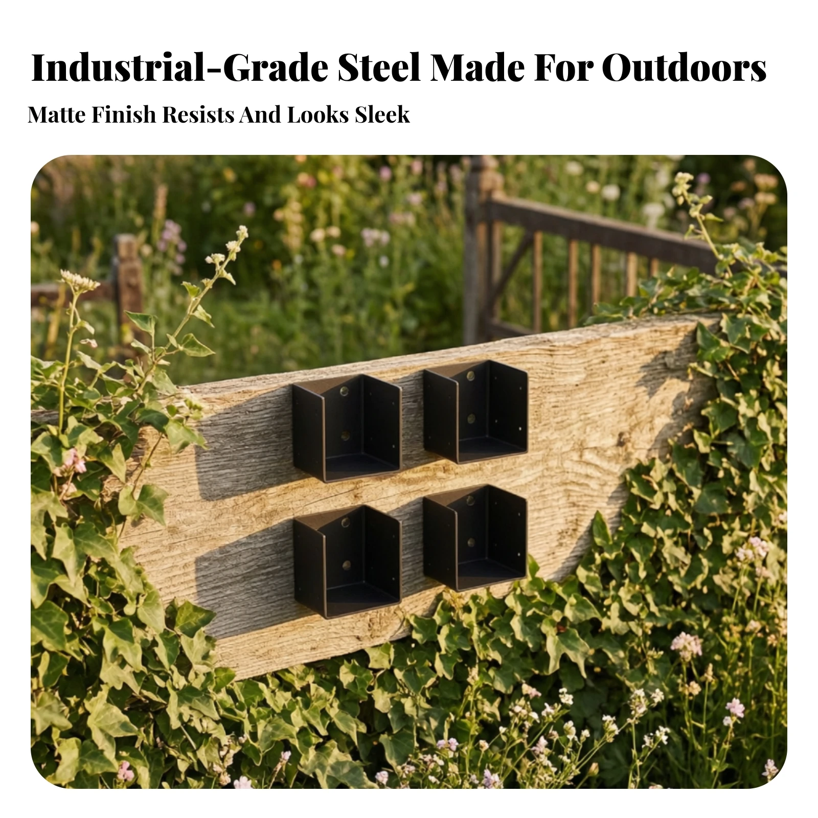 4 Pieces Wall-Mounted Pergola Bracket Heavy-Duty Carbon Steel Pergola Bracket Sturdy Slim for Patio Cover Projects