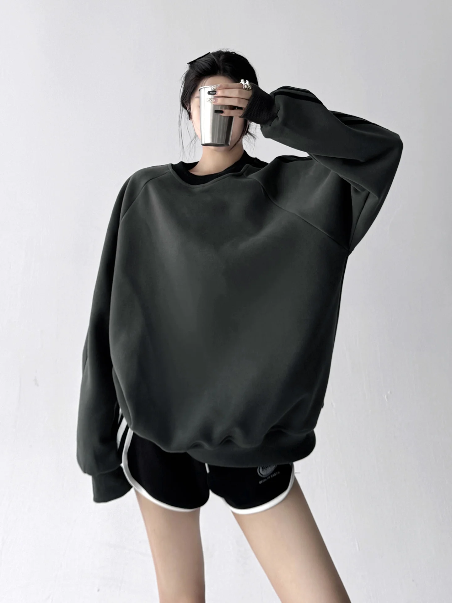 Sweat-shirt rond Ne pour femmes, coupe ample, danse de rue, printemps automne, confortable, Spor College Vibes, nouvelle collection