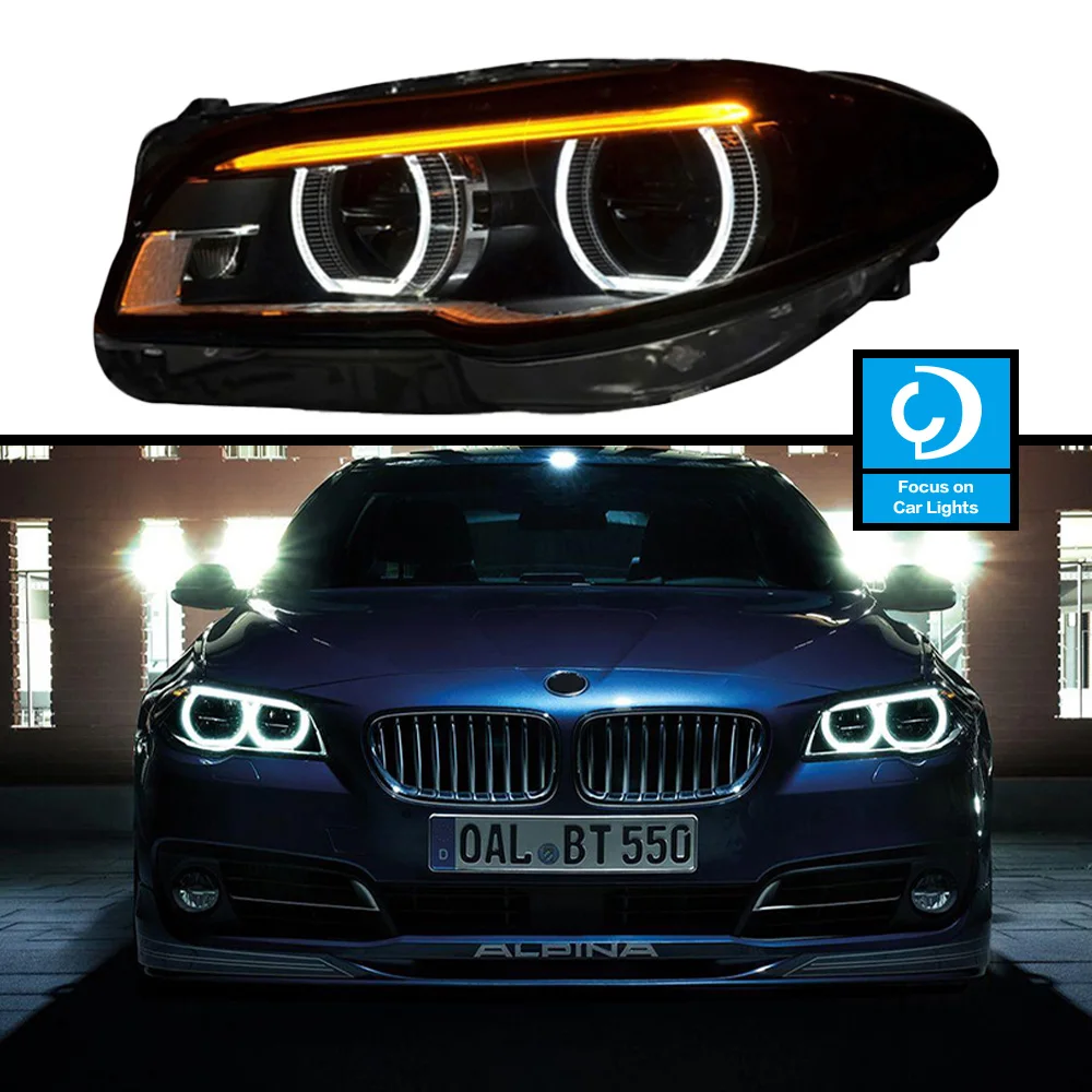 Car Front Headlight For BMW F10 F18 528i 530i 535i M5 DTM Head Lamp Styling Luxury With Dynamic Turn Signal Lens Automotive 2PCS