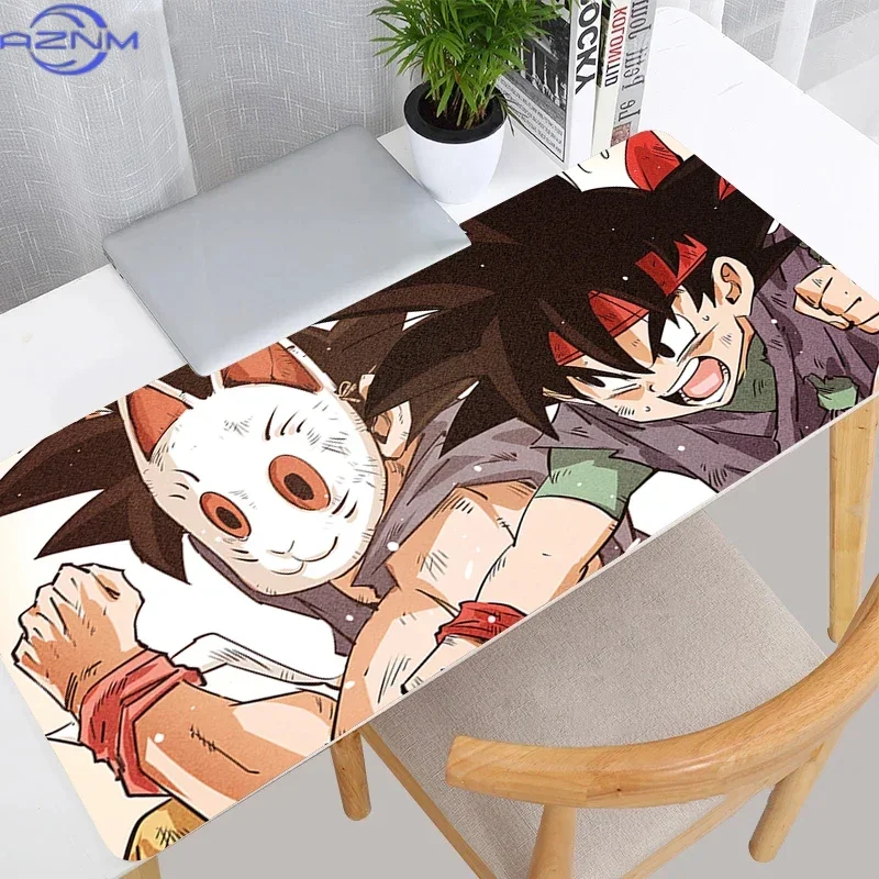Colorful Sketch Anime Fighting Characters With Energy Effects Mouse Pad, Rubber Non-Slip Base, Smooth Fabric Gaming Desk Mat for