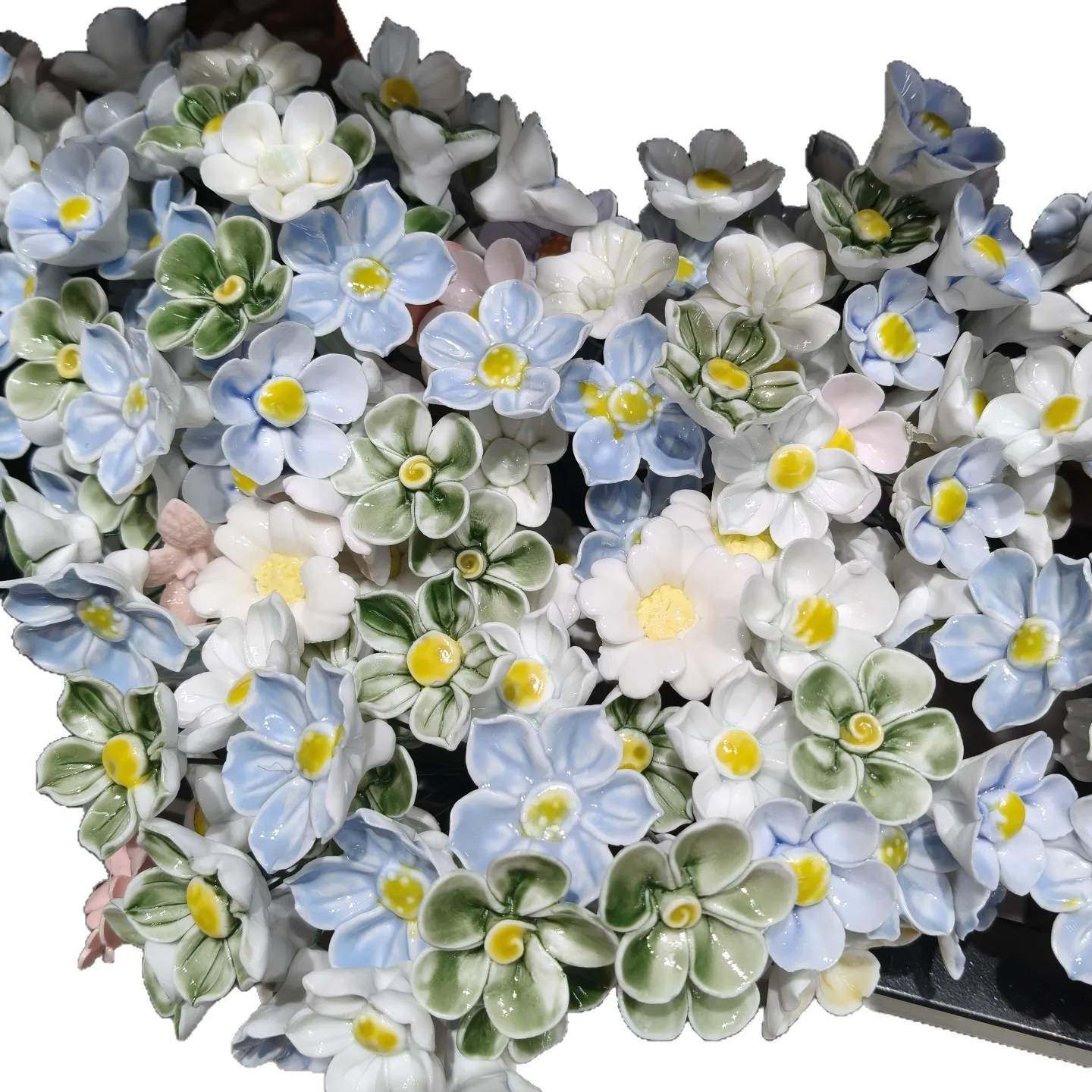 5 Stück Keramikblumen, handgefertigte Simulationsblumen für hohe Temperaturen, ländliche Wildblumen, kreative Geschenke, Heimdekoration – Detail 3