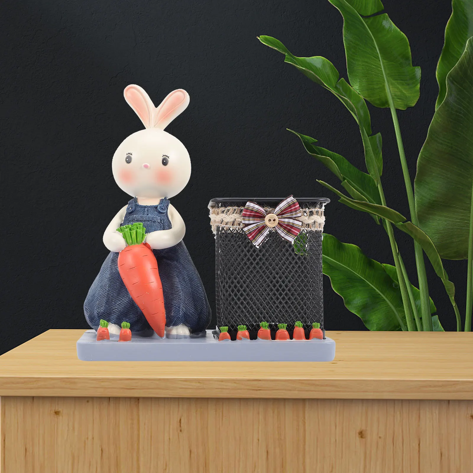 

Adorable Rabbit Pen Container Large Capacity Desktop Organizer for Kids Room Office Desk Sundries Storage Holder
