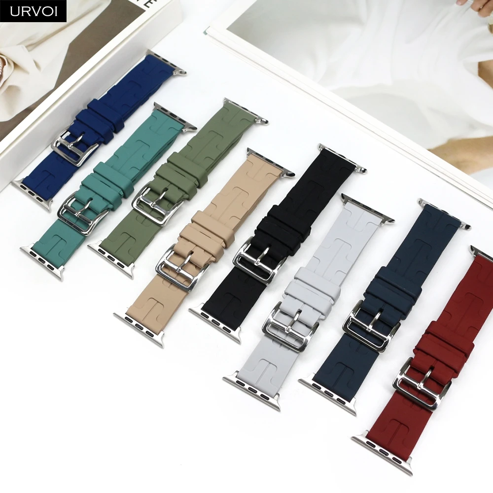 URVOI Kilim Band for Apple Watch Series 10 9 8 7 6 S5 Rubber motif Single Tour sport silicone strap for iWatch pin buckle image 4