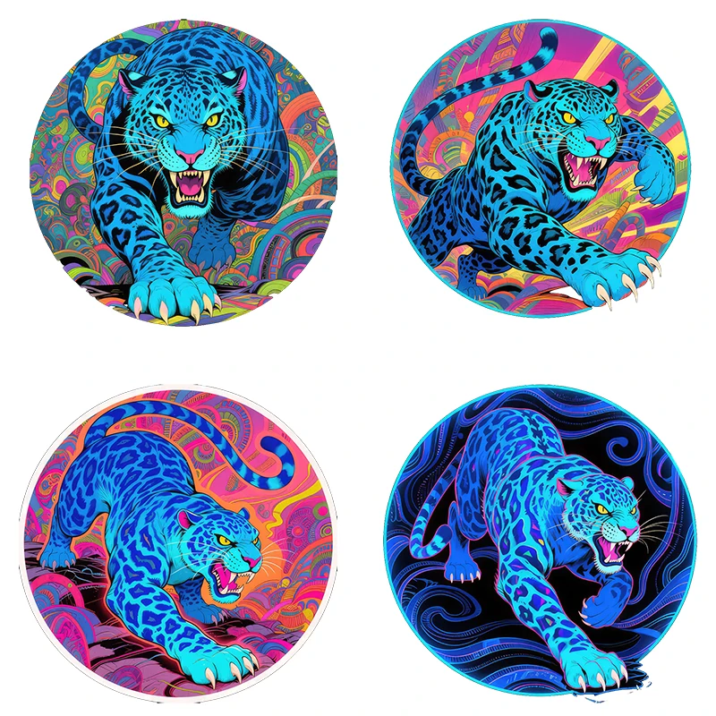 Three Ratels CD30 Fierce Leopard Cartoon Animal Stickers for Home Decoration IPAD decals Personalized Car Stickers