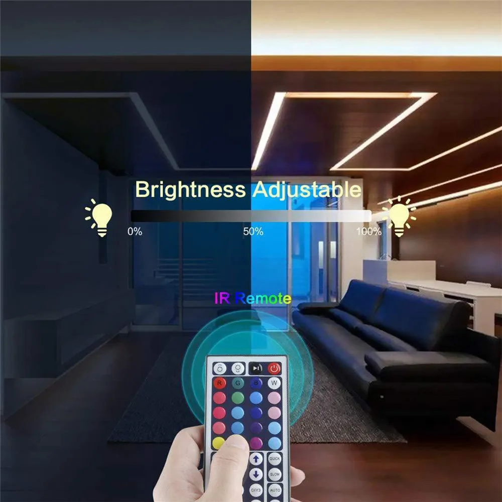 Tira de luces LED flexibles con USB, luces de fondo de TV con Wifi inteligente, 1M, 2M, 5M, CC, 5V, RGB, 5050 SMD, Alexa, Google Decor, pantalla DC5V