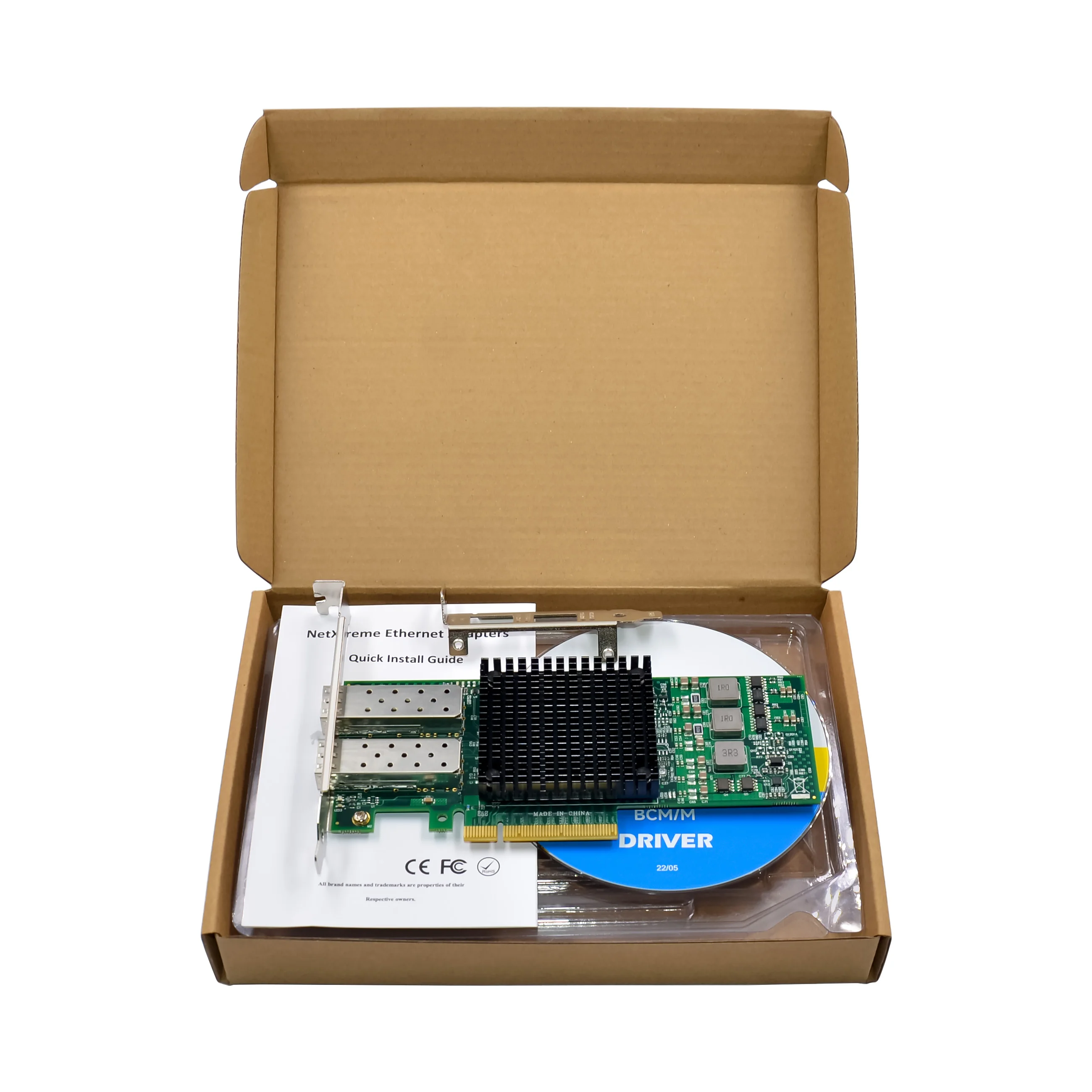 SUNWEIT ST7321 PCI Express Dual Port SFP+ 10G Ethernet Server Cartão Lan Broadcom 57810S