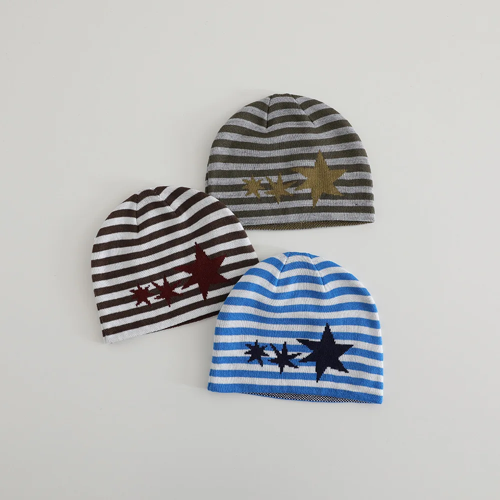 Easy Wear Wool Beanie Warm Knitted Stretchy Fit Knit Hat Soft Fabric Thick Knit Hat Children Daily