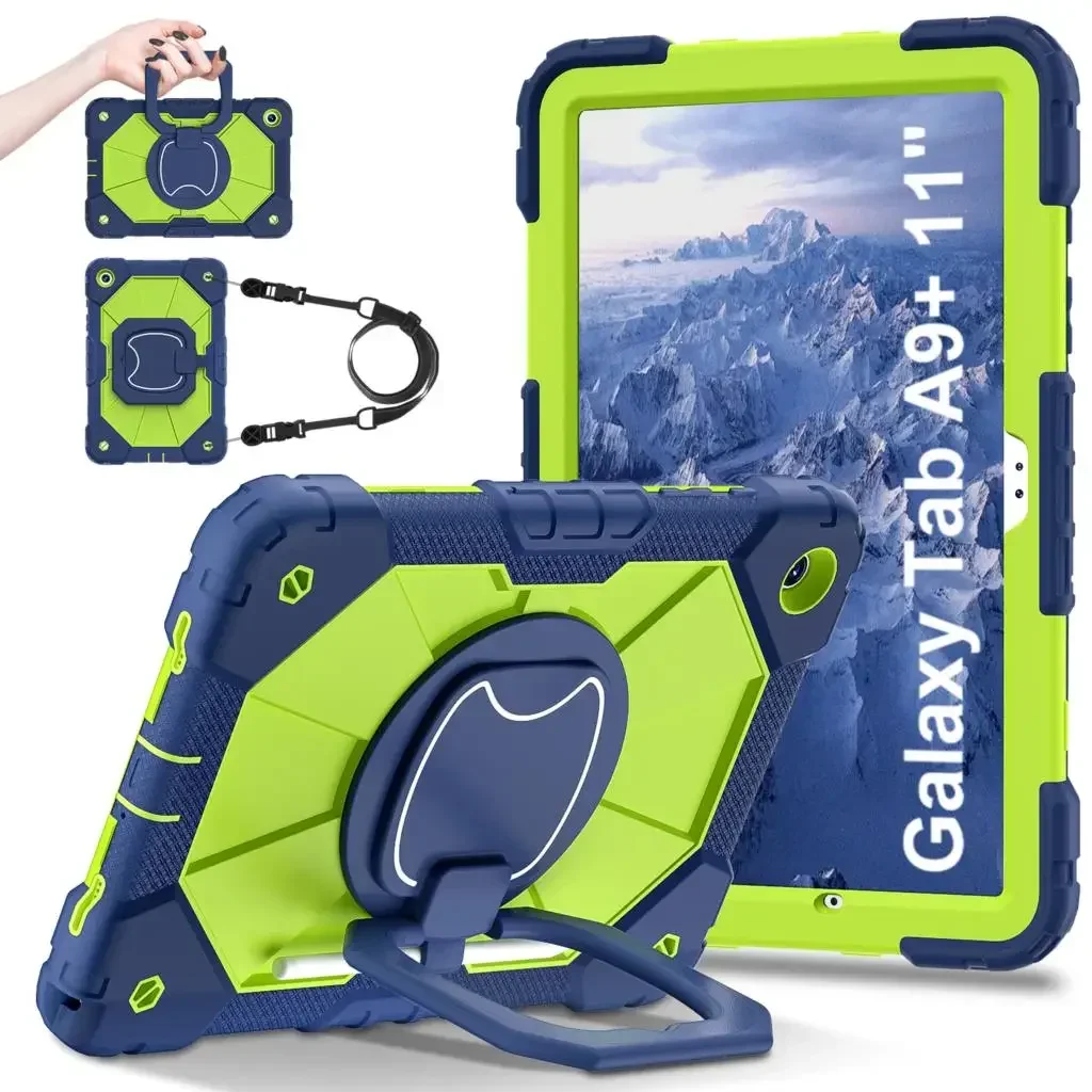 For Samsung Galaxy Tab A9 8.7 inch SM-X115N A9 Plus 11 2023 SM-X216B Shockproof Kids Stand Cover Kickstand Handle Shoulder Strap