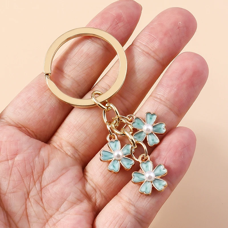 Modische Blumen-Herz-Schlüsselanhänger, Souvenir-Geschenke für Frauen und Männer, Autoschlüssel, Handtaschen- und Geldbörsenanhänger, DIY-Schmuckzubehör – Detail 22