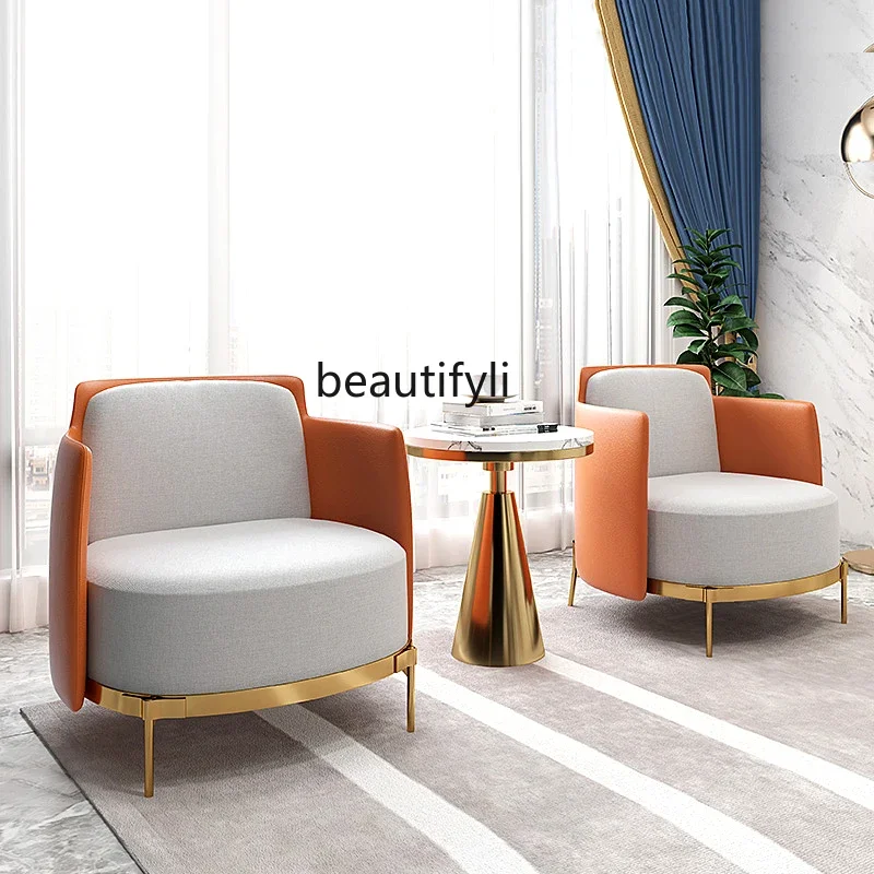 

new Nordic Sofa Light Luxury Reception Room High-End Rest Area Creative Beauty Salon Sofass 03