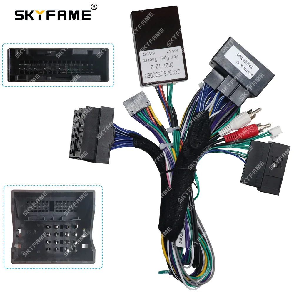 

SKYFAME Car 16pin Wiring Harness Adapter Canbus Box Decoder Android Radio Power Cable For Opel Vectra 3