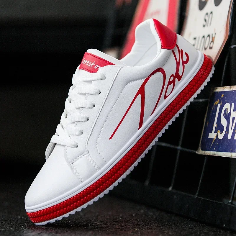 Men Tenis Shoes Male Sneakers Comfortable Flats Spring White Casual Leather Fashion Men Shoes Lace Up Walking Shoes Tênis