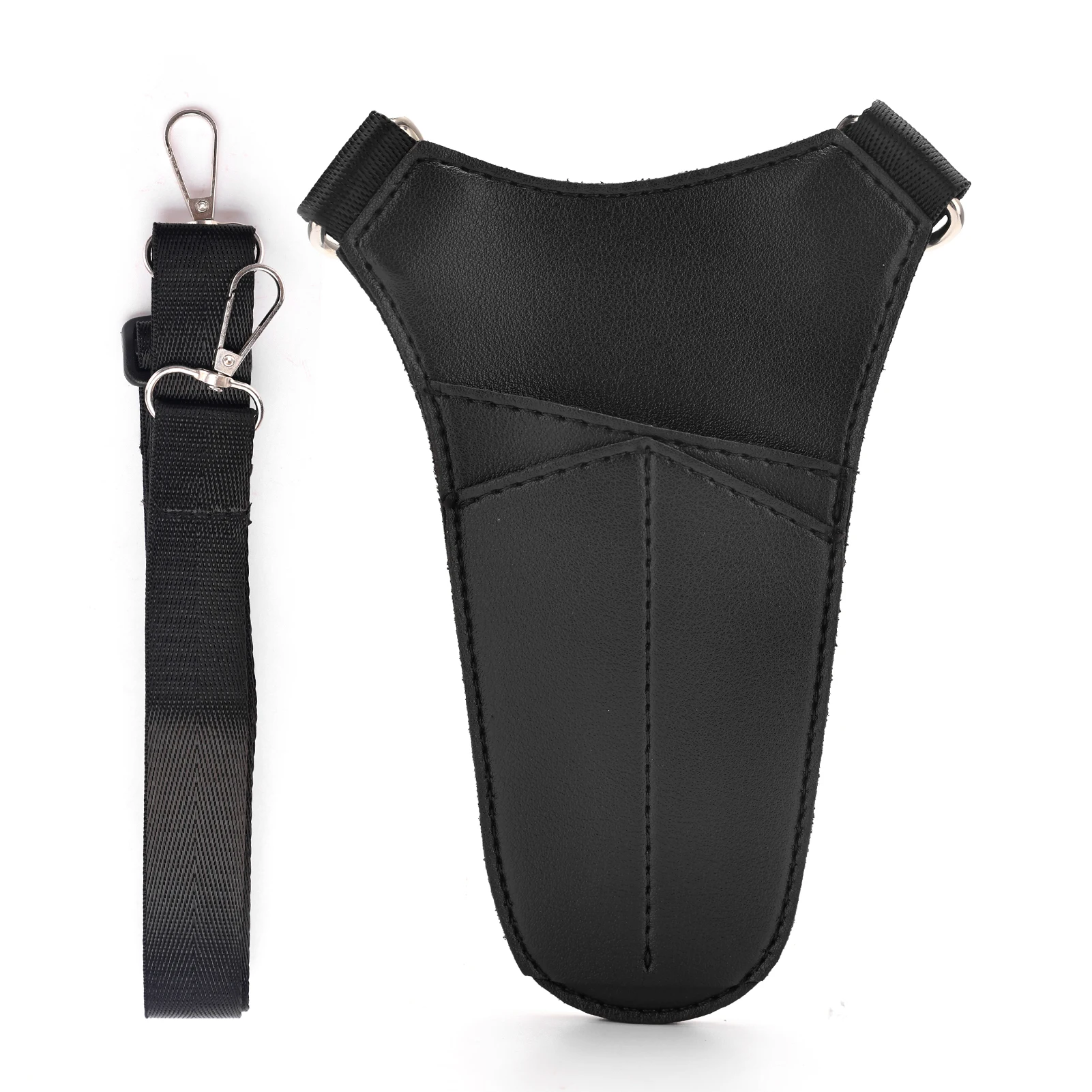 Salon Barber Haar Schere Tasche Leder Friseur Werkzeuge Schere Kamm Taille Beutel Hohe kapazität Lagerung Werkzeuge – Detail 1