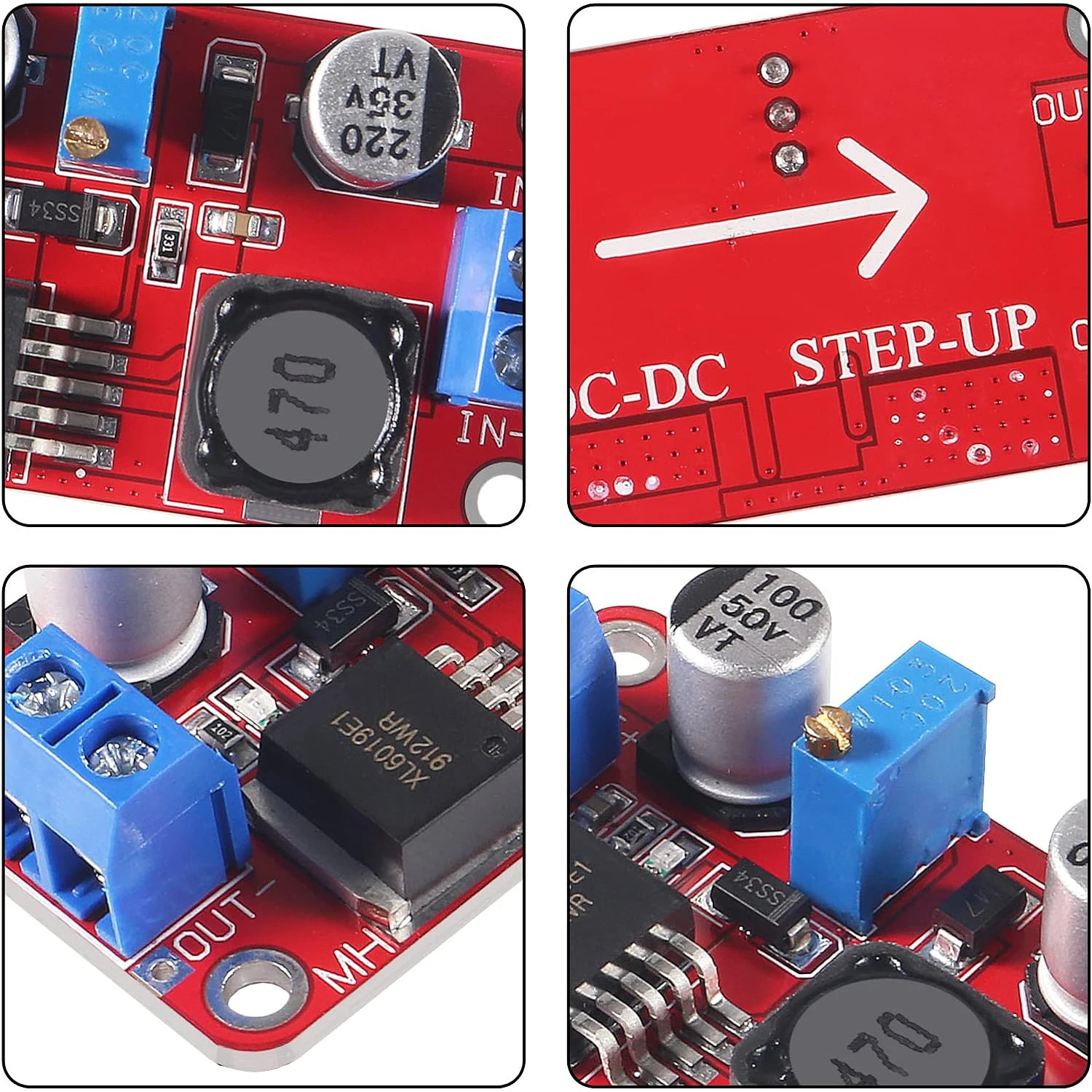 XL6019 (XL6009 Upgrade) Automatic Step-Up Step-Down Dc-Dc Adjustable Converter Power Supply Module 20W 5-32V to 1.3-35V