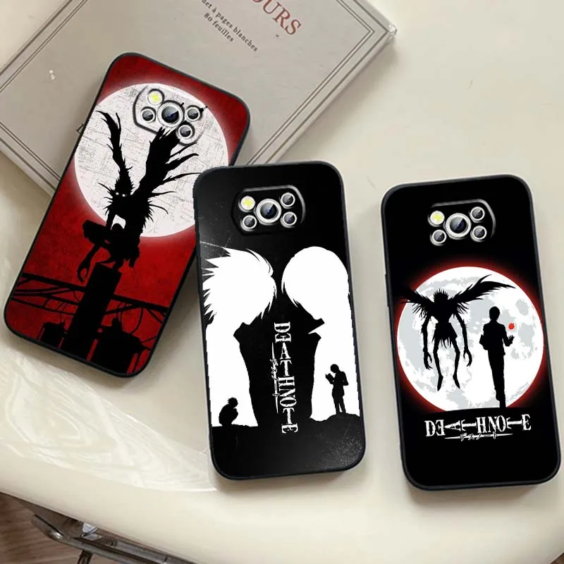 

DEATH NOTE Anime Cool Phone Case For Xiaomi Mi Poco F3 F4 F5 F6 X3 X4 X5 X6 X7 M3 M4 M5s M5 M6 GT Pro 5G Black Cover