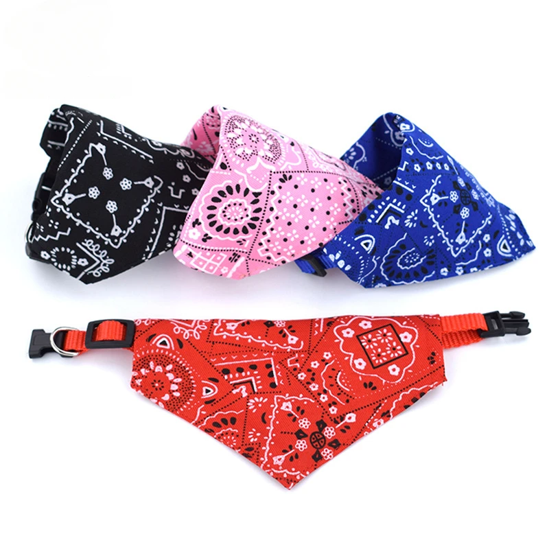 Adjustable Printed Pet Triangle Bandana Scarf, Soft Saliva Neckerchief Collar for Puppies Kittens Small Dogs Cats Daily Wear view 3