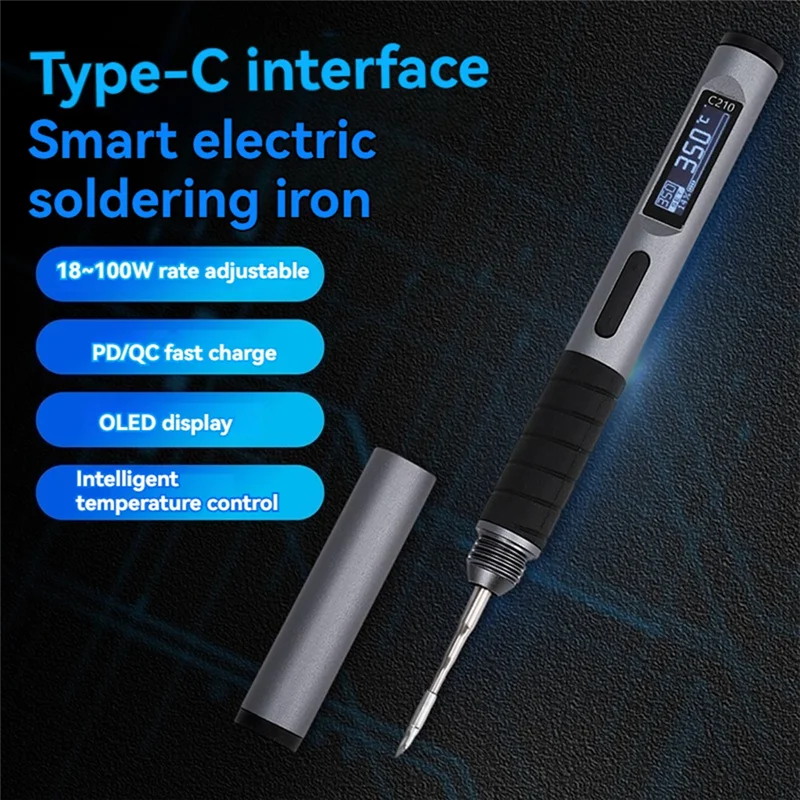

A44Z-DC9-20V Adjustable Temperature Soldering Iron 100-450℃ Welding Solder Rework Station PD 100W Portable Repair Tool
