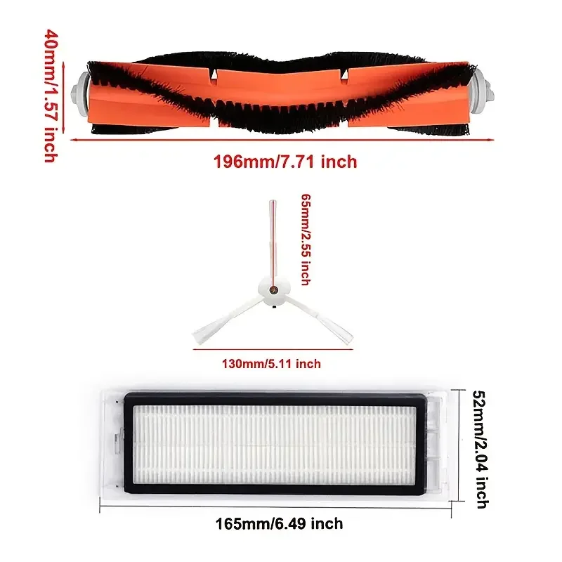 Main Side Brush For Xiaomi Mi Robot 1/ 1S SDJQR01RR SDJQR02RR SDJQR03RR Roboeock E3, S4, S4 Max, S5 Vacuum Cleaner Accessorie