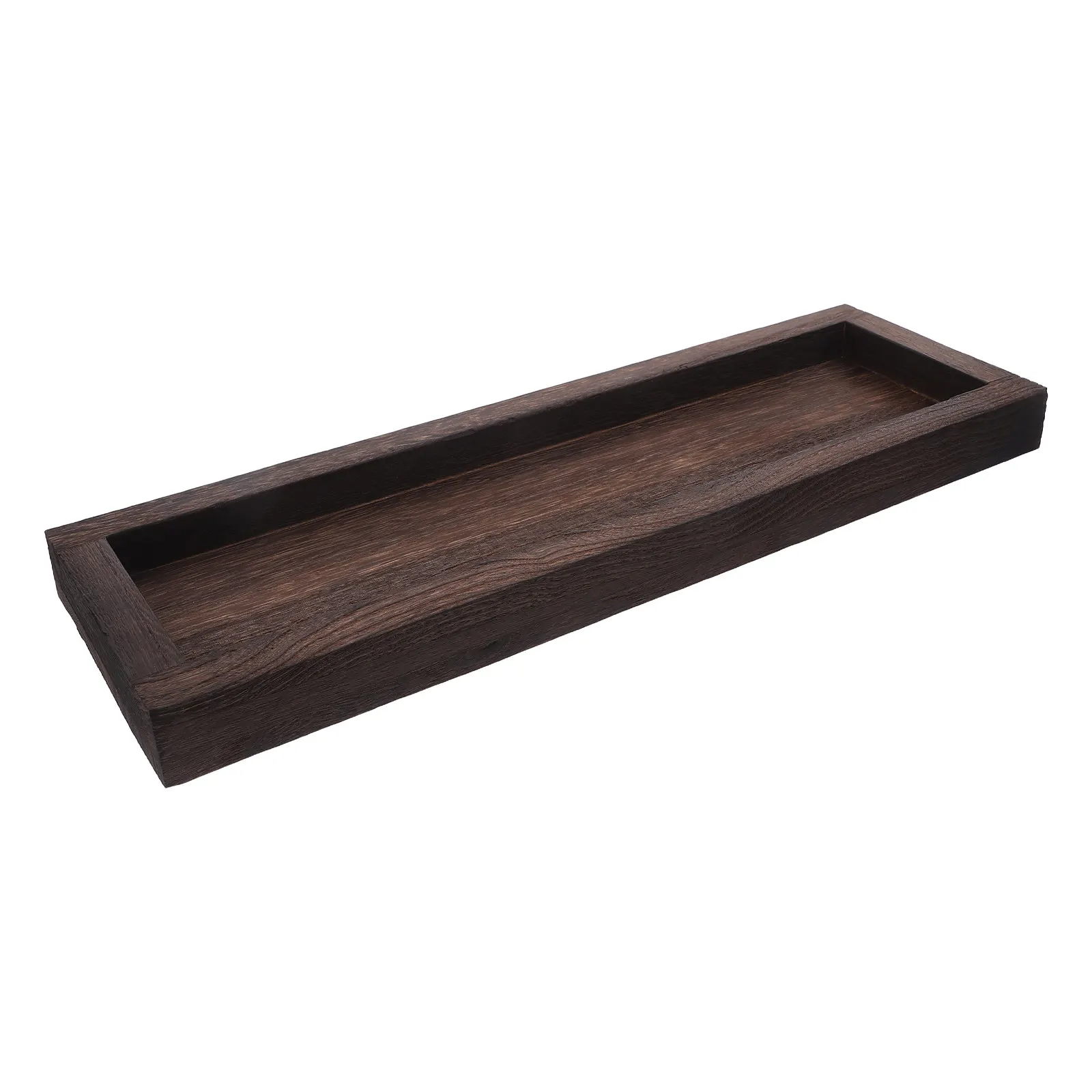 Wooden Long Narrow Rustic Tray Decorative Holder for Farmhouse Kitchen Counter Coffee Table Centerpiece