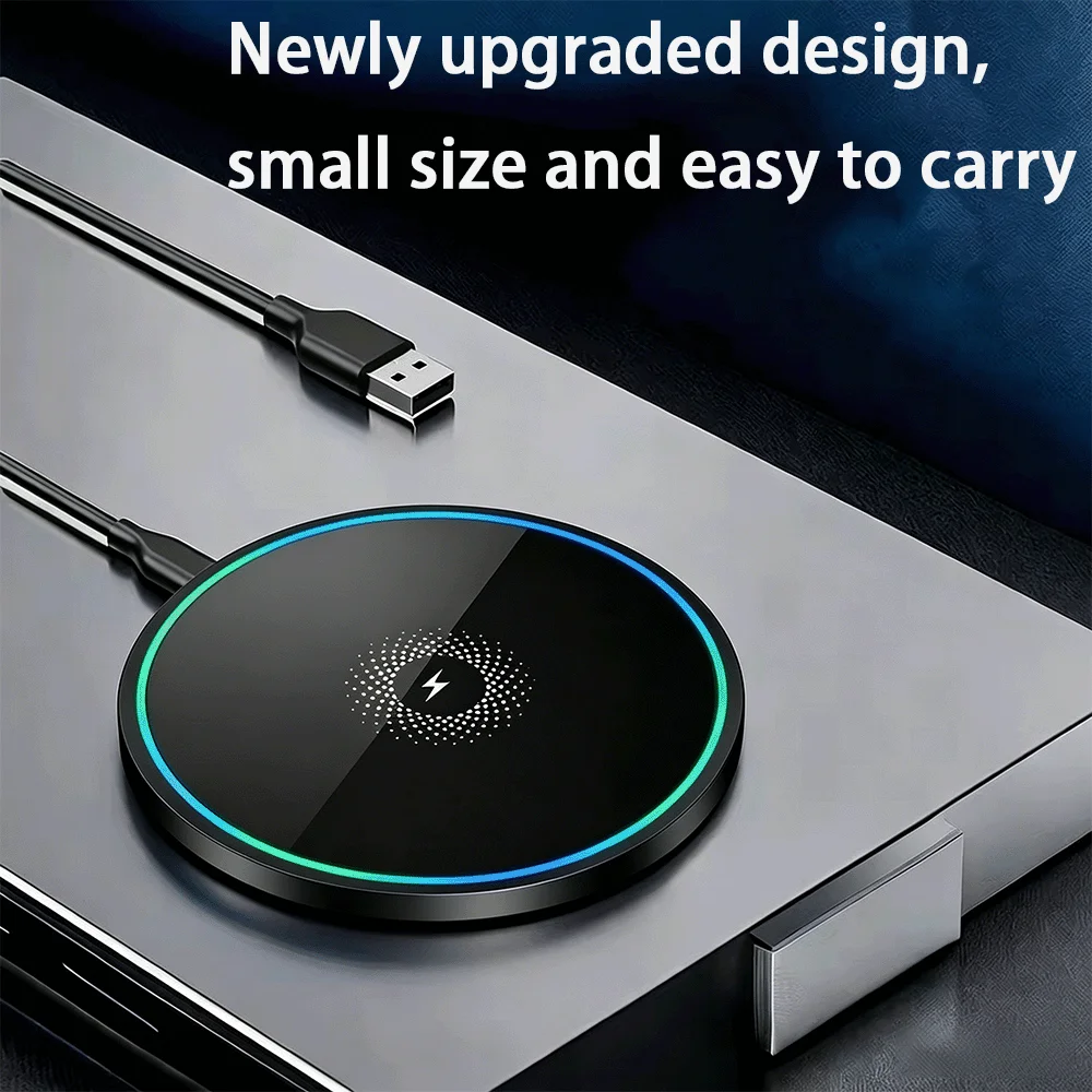 New Version Mini Wireless Charger Stand, Portable Fast Charging Dock Compatible with iPhone, Samsung S21/S22  Xiaomi Smartphones