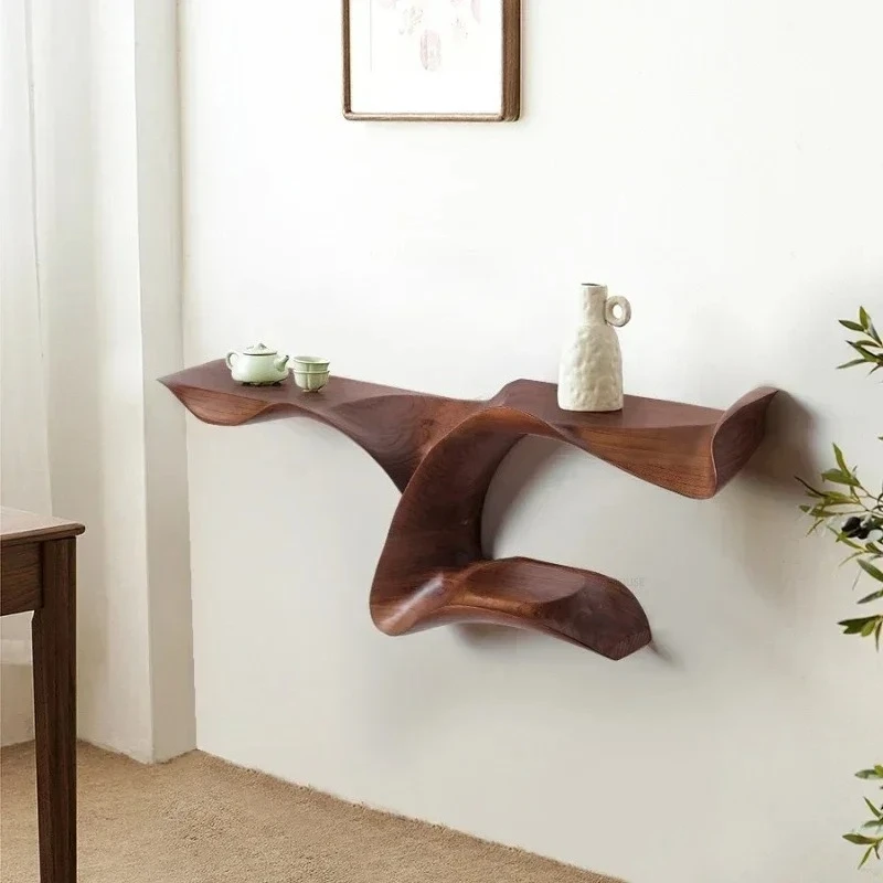 

American Wood Console Tables Villa Hallway Art Porch Decoration Designer Living Room Furniture Italian Luxury Wall Hanging Rack
