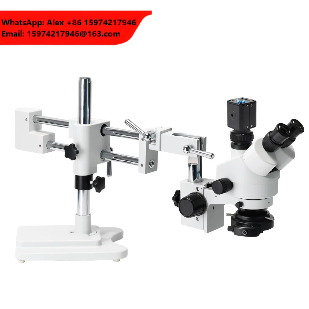 24MP 4K Camera 3.5X-90X Zoom Simul-Focal Double Boom Stand Trinocular Stereo Microscope For Phone Repair Microscopie