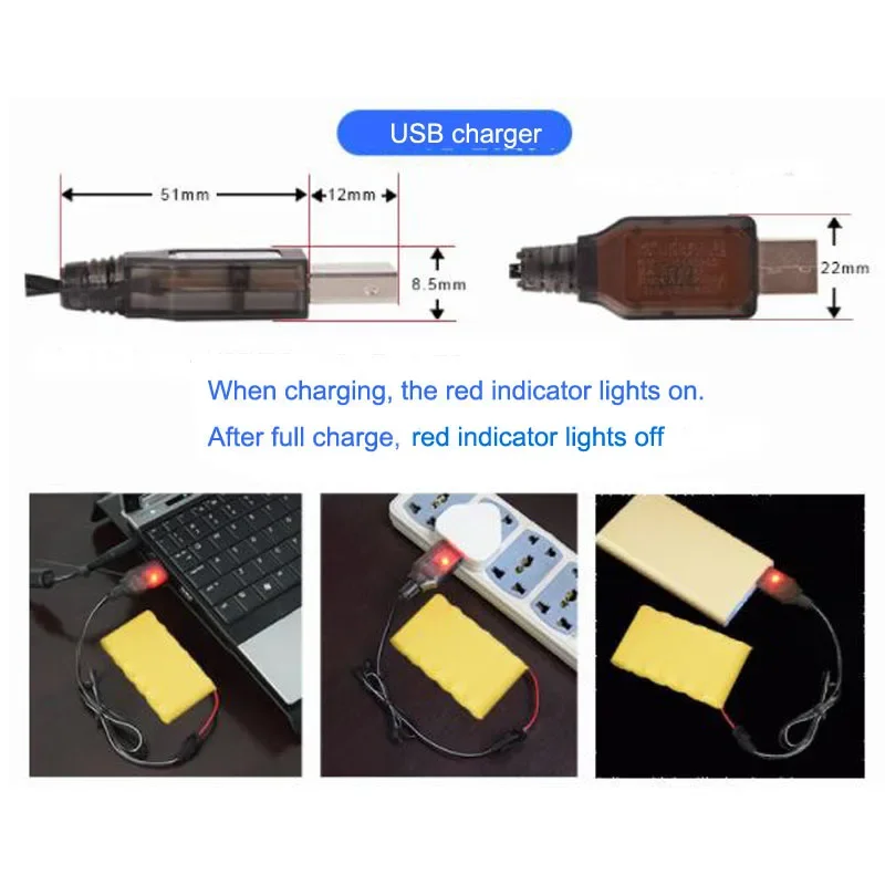 10 Stuks 6V 250ma Tamiya EL-2P Of L6.2-2P Stekker Usb Oplader Met Led Licht Voor Vliegtuig Auto Speelgoed Afstandsbediening Nimh Niche Rc Acculader