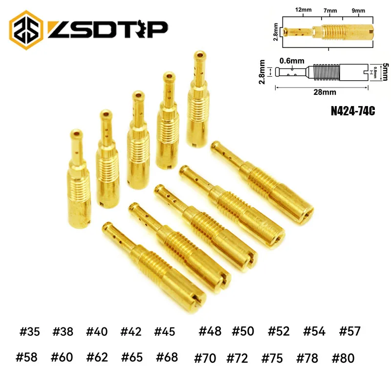 Zsdtrp קרבורטור מטוסי סילון איטי N424-74C חוט m5x0.8mm עבור keihin קרבי p16/חתול הארקטי 18/20 KT-M גודל crf70f #35-80