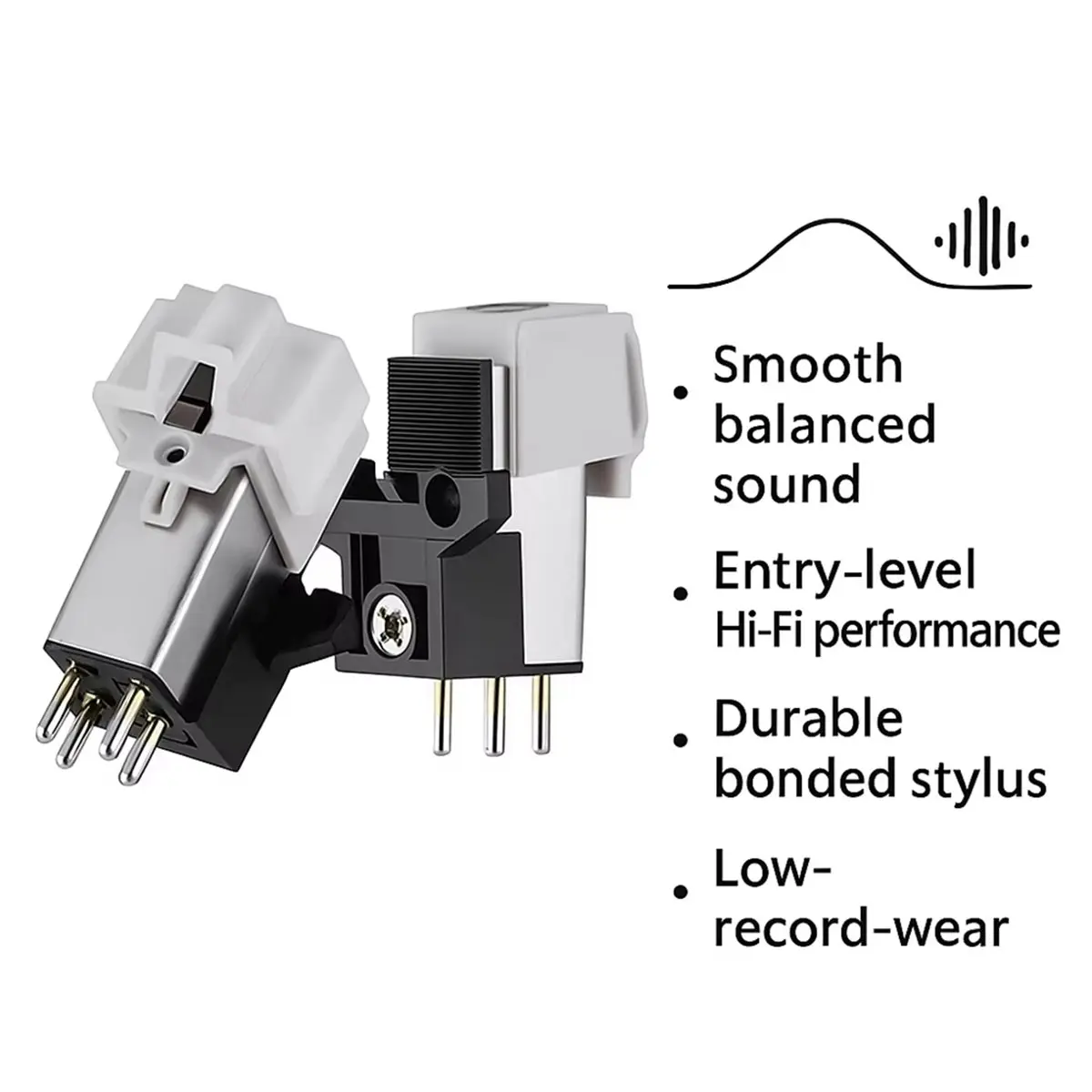 A32I Silver Headshell with for AT-3600L mm Cartridge Hi-Fi Turntable Stylus Vinyl Record Player Upgrade Kit