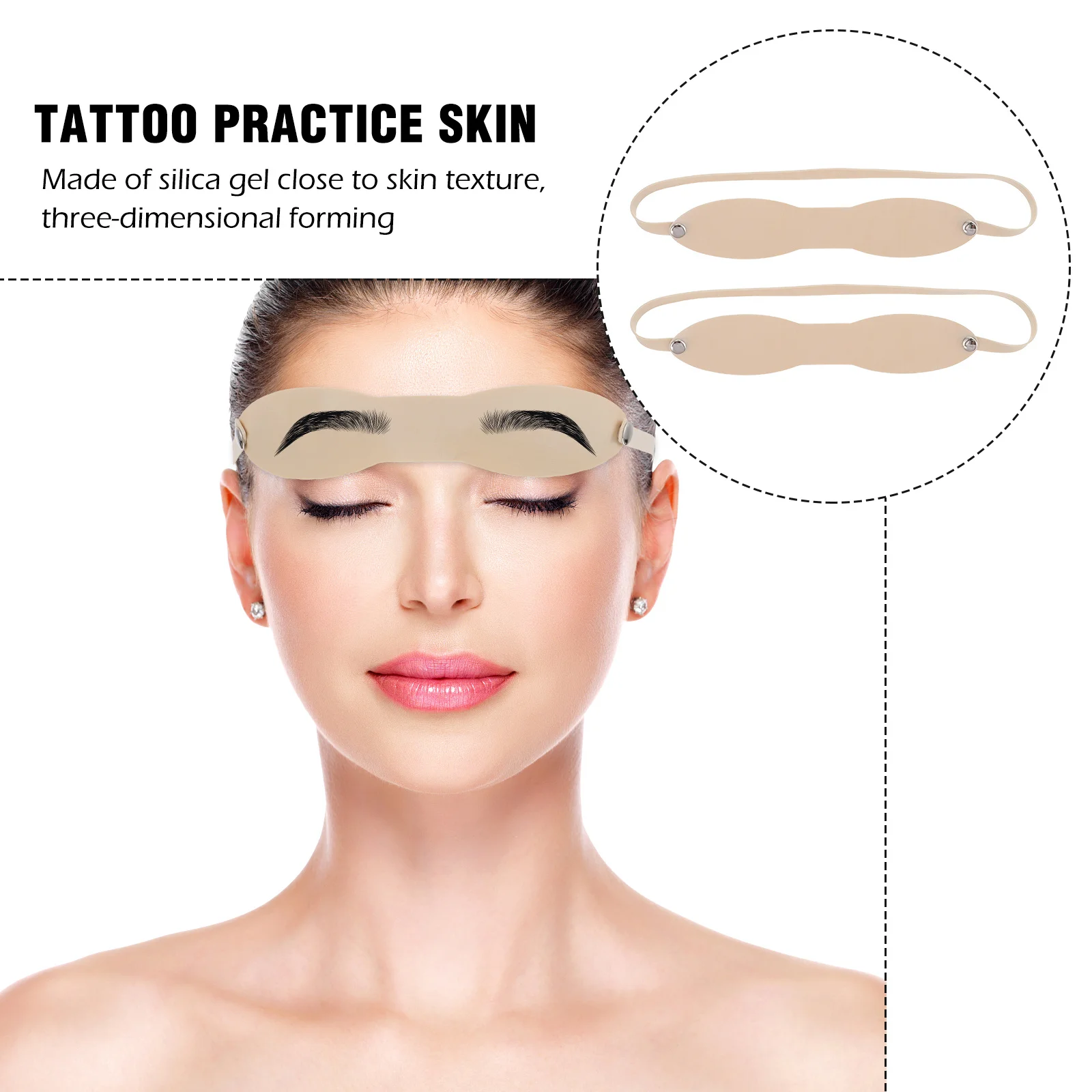 

10Pcs Head-Worn Eyebrow Practice Skin Premium Reusable Fake Skin for Makeup Training Beginner Friendly Lightweight Design