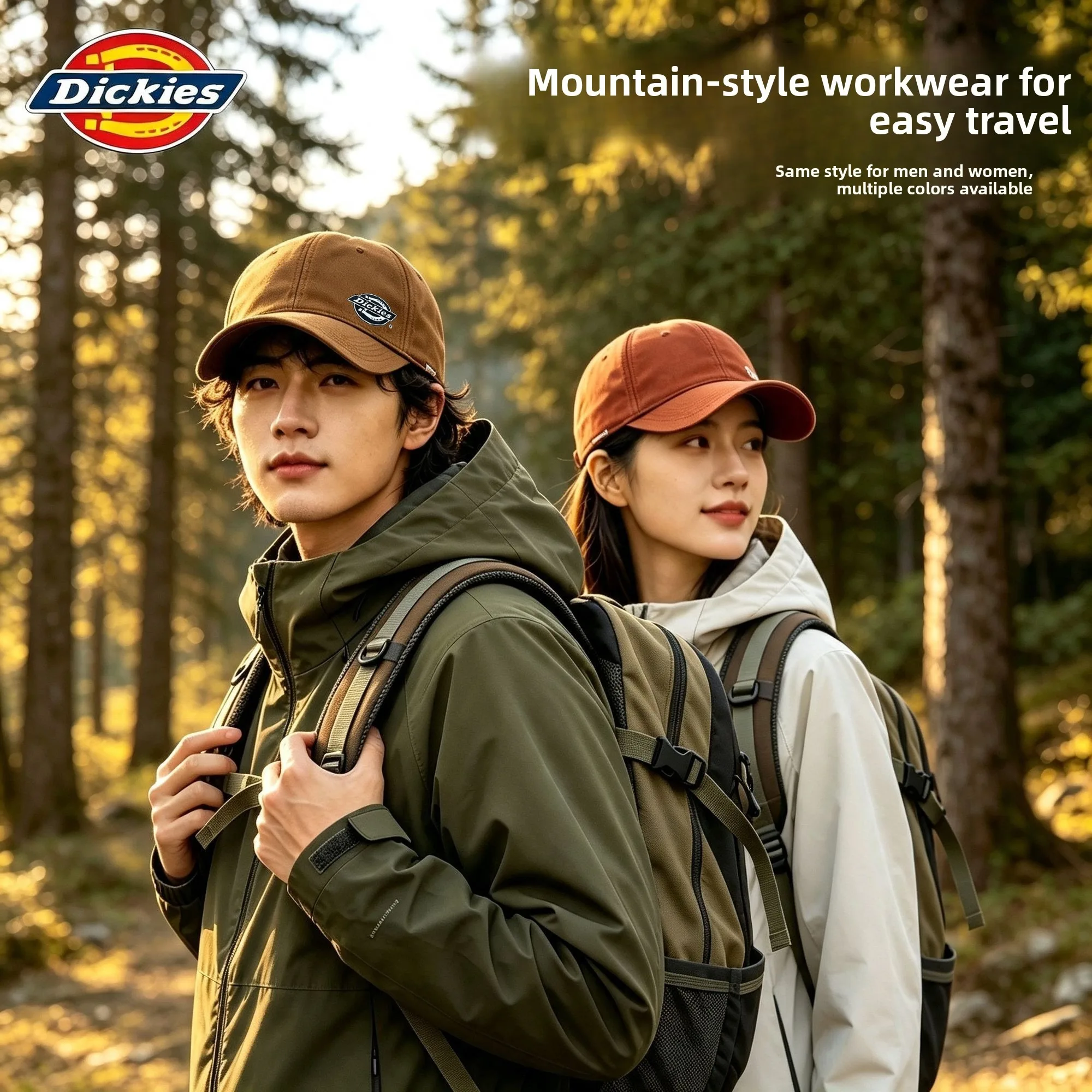 Dickies New Fashion Baseball Cap for Men Women, Trendy Pure Cotton Visor Hat, Outdoor Windproof Sun Shade