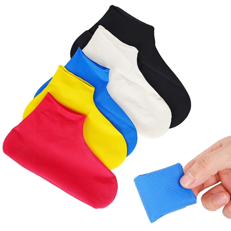 Cubiertas de zapatos de silicona coloridas, impermeables, reutilizables, antideslizantes, cubiertas de zapatos de lluvia para exteriores a la moda para hombres y mujeres