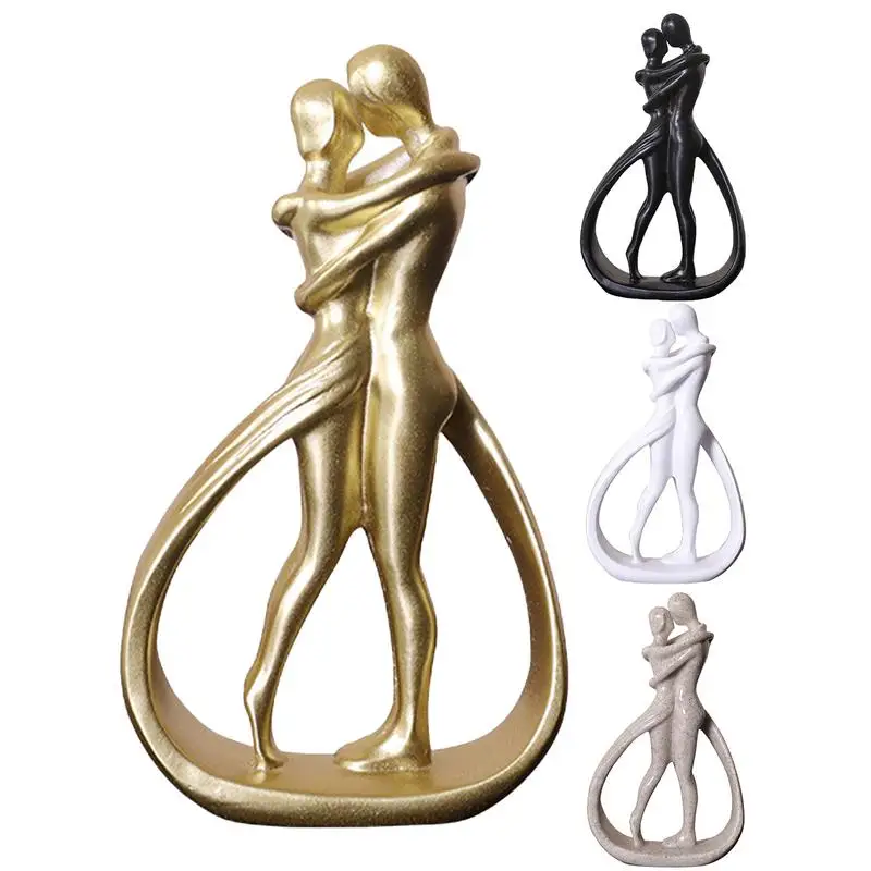 1pcs Kiss Couple Lovers Statue Resin Figurine Handicraft Ornament Romantic Lover Statue Sculpture Art Craft For Home Decoration