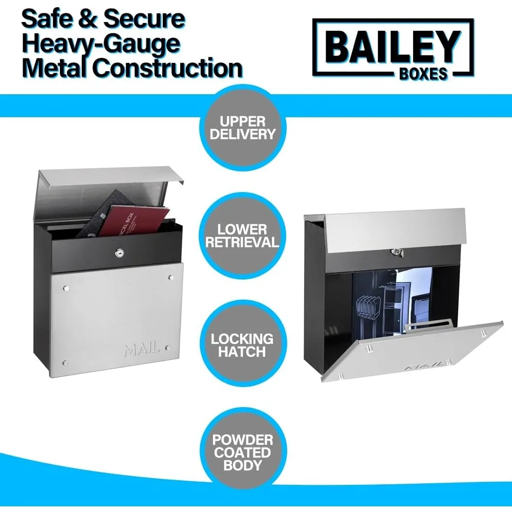 Modern Locking Mailbox from Bailey Boxes: Enhance Your Home with The Dalton - 14.25