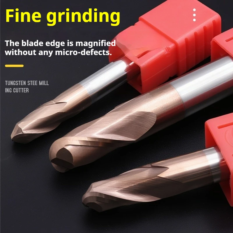 Milling Cutter Alloy Coating Tungsten Steel Tool Cnc Maching Hrc55 2 Flute Ball Nose Endmills Top Milling Cutter Machine Endmill