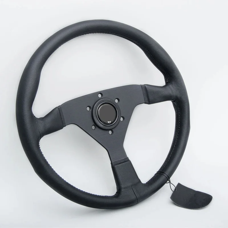 High Quality JDM Classic Racing Sports Steering Wheel Red Stitching Microfiber Leather Steering Wheel