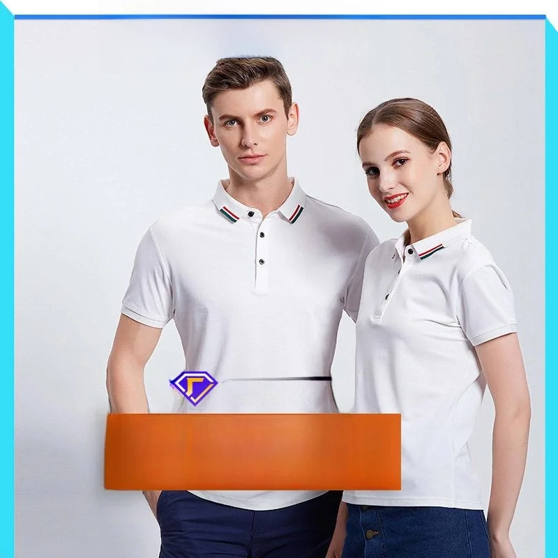 

Summer Shirt Short Sleeve Turn-down Collar Cultural Logo Pattern Printed Casual Business Men's Fashion Cotton T-shirt