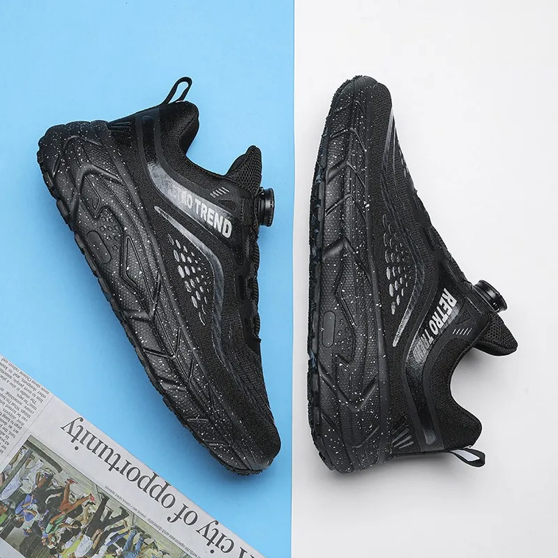 Light Running Shoes for Men Air Tennis Shoes 2023 New Women Sports Shoes Rotating Button Leisure Jogging Trainers Big Size 45