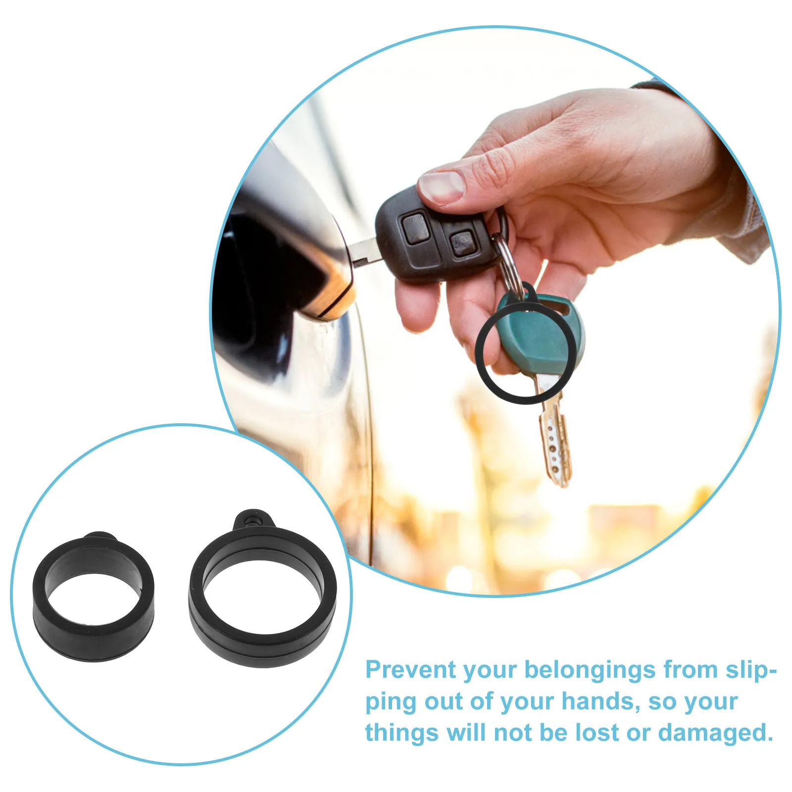 

20Pcs Stable Material Hanging Rings for Car Keys Mobile Phone Bag Universal Rope Ring Anti-Lost Gadget Gadget Hanging Rings