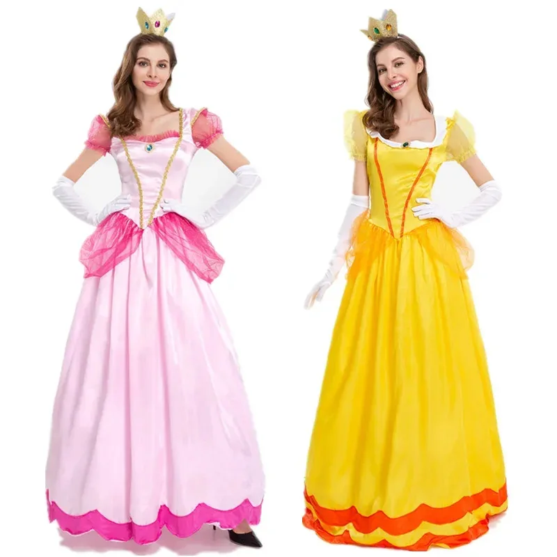 Nuevo 2026 ♥ Disfraz de Cosplay de Super Luigi para Adultos, Princesa Peach Rosa Dulce, para Halloween, Carnaval, Fiesta, Fanta ♥ ♥ ☆ ☆