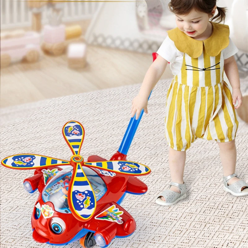 

Игрушечная коляска-вертолет для малышей, интерактивная толкатель, детская коляска, детские развивающие игрушки, детская коляска для раннего образования