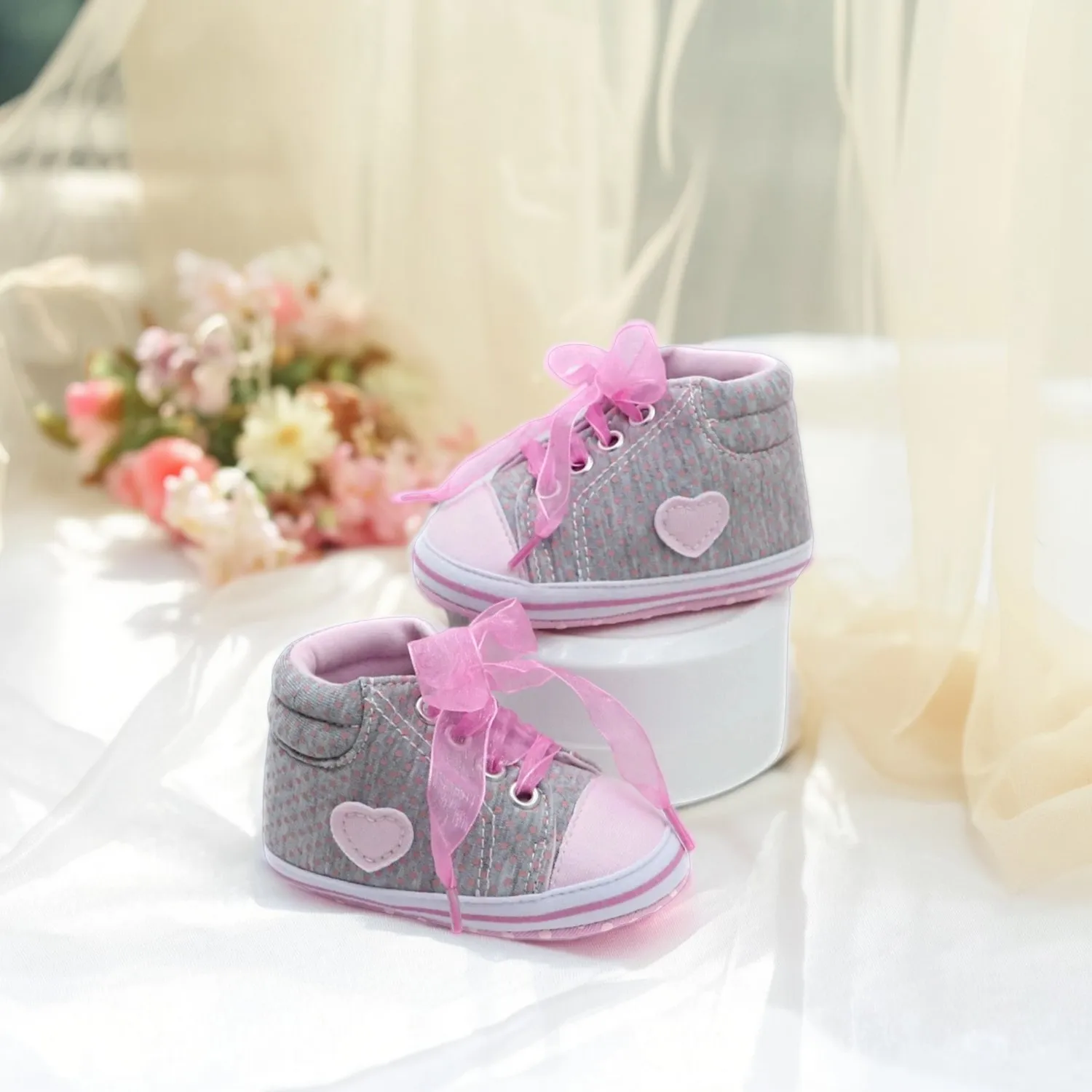 الربيع والخريف حذاء طفل أحذية قماشية أنيقة 0-6-12-18 أشهر خطوة الطفل أحذية لينة أسفل مريحة المضادة للانزلاق الدافئة