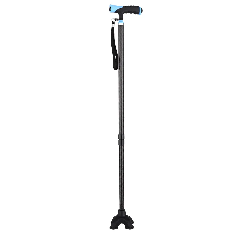 

45CM carbon fiber anti-skid crutches 220G easy to carry four-legged anti-drop adjustable high crutches