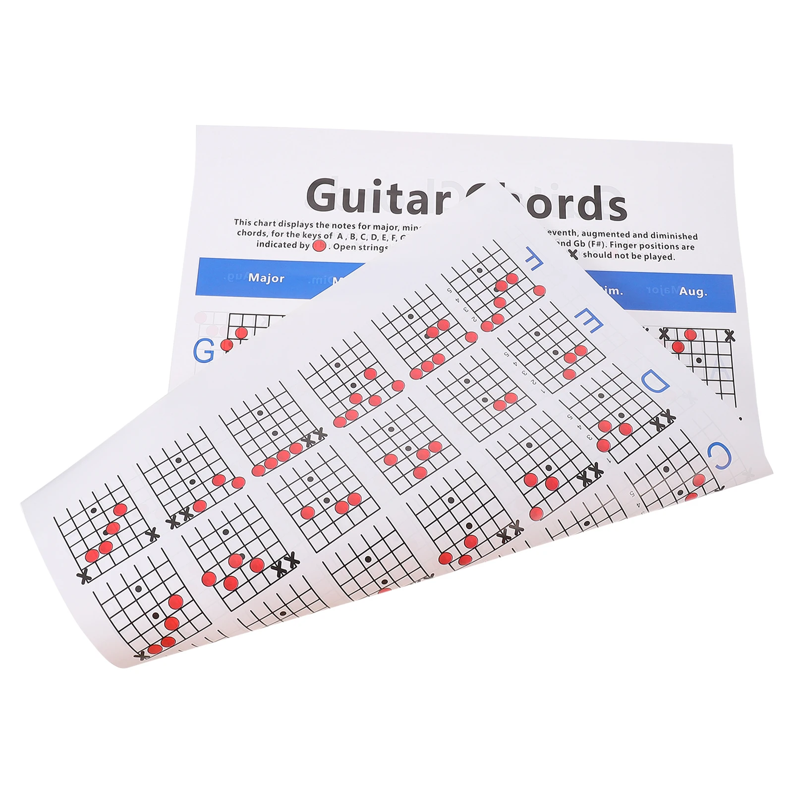 

Guitar Chord Chart Poster Paper Material Diagram Wall Chords Learning Guide Beginner Useful Note Ukulele