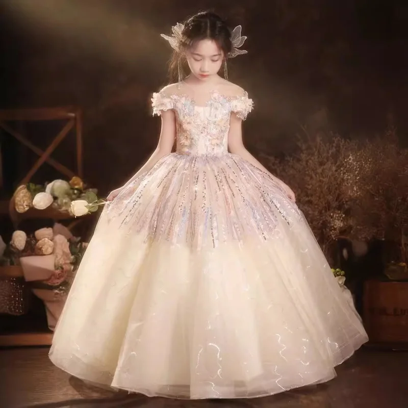 

Children's Day Host Performance Costume Forest Style Girl Dress Super Fairy Stylish Children's Birthday Princess Dress Piano Per